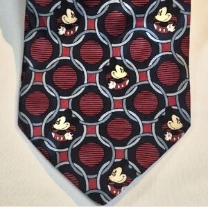 Disney Mickey Mouse Red and Black Patterned Tie